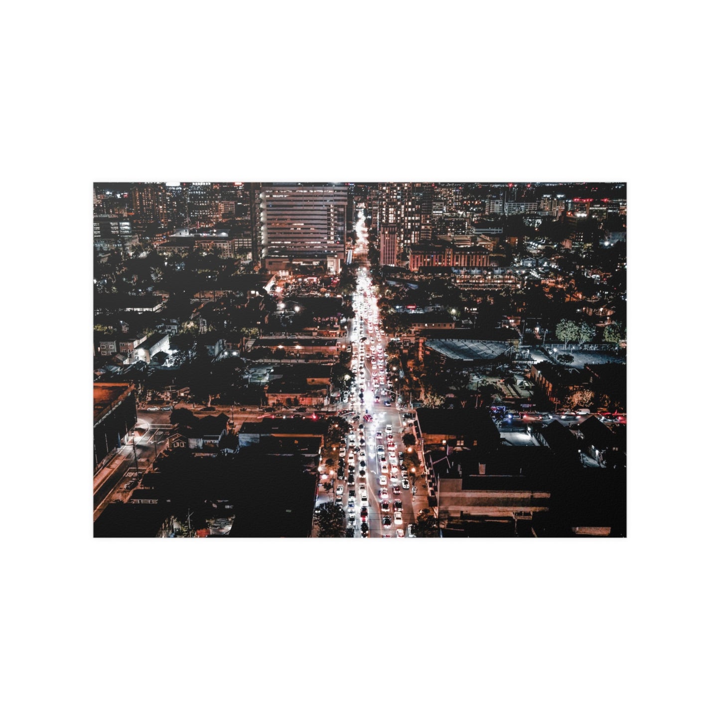 Aerial Landscape - Downtown San Jose Skyline At Night Poster 36" x 24"